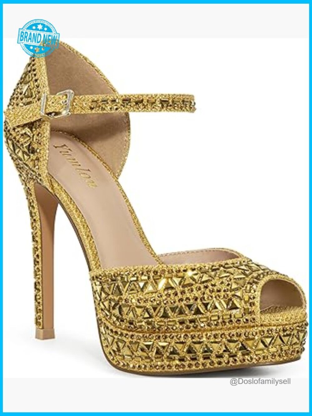 Sparkly Rhinestone Heels Peep Toe Platform Stiletto Pumps Wedding Party Evening